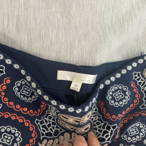 J.O.A embroidered navy shirt with floral design size XS - Picture 2 of 3